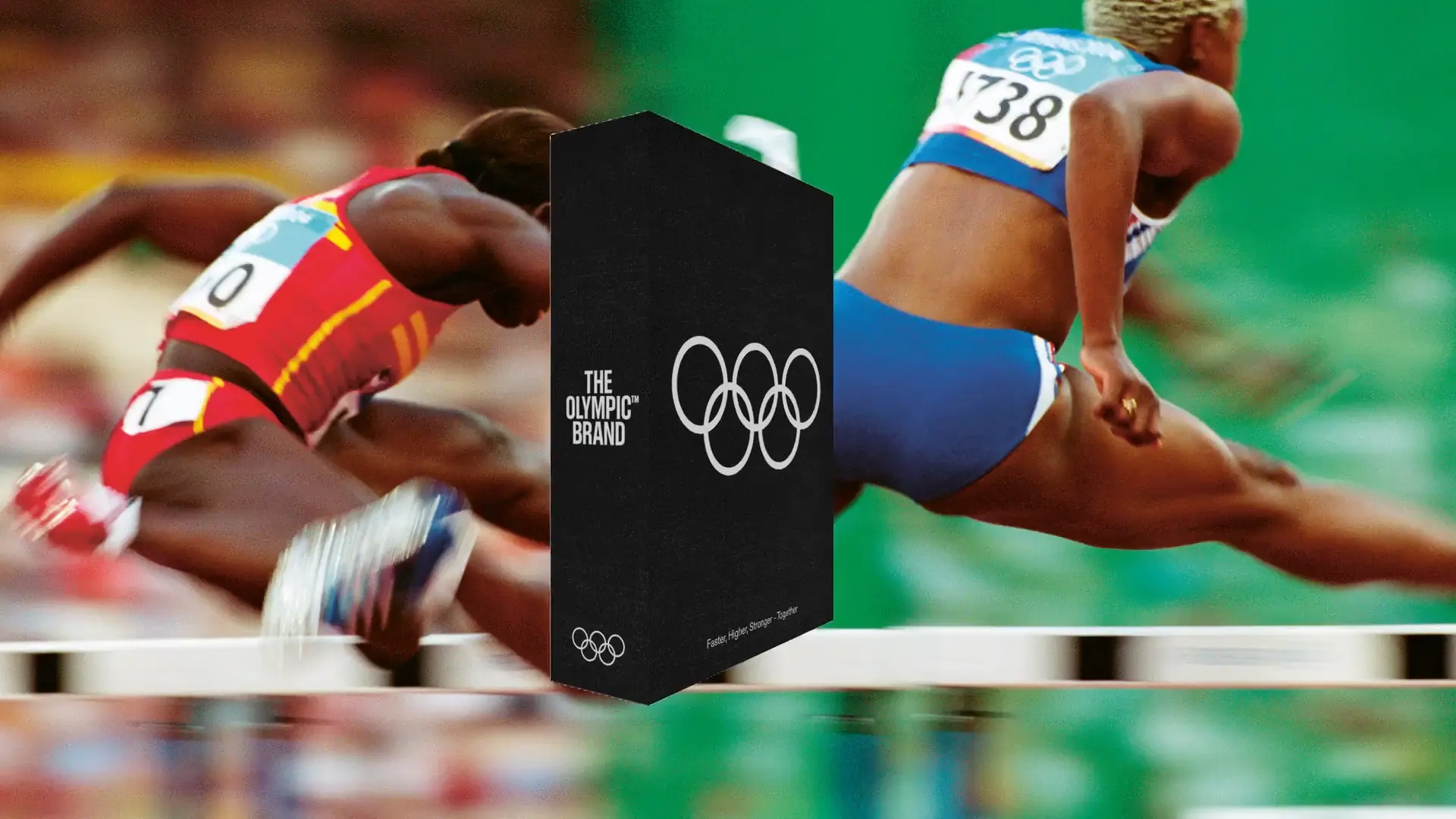Olympic Brand Book volume with hurdles photography