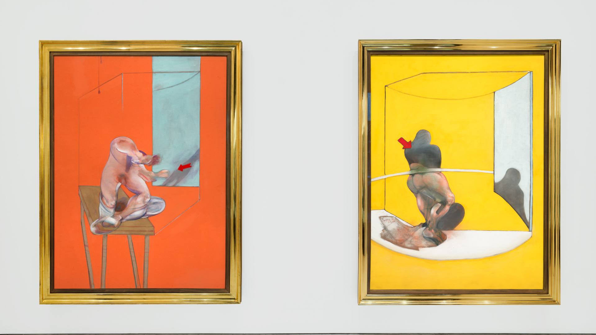 Francis Bacon — two paintings side by side in gold frames