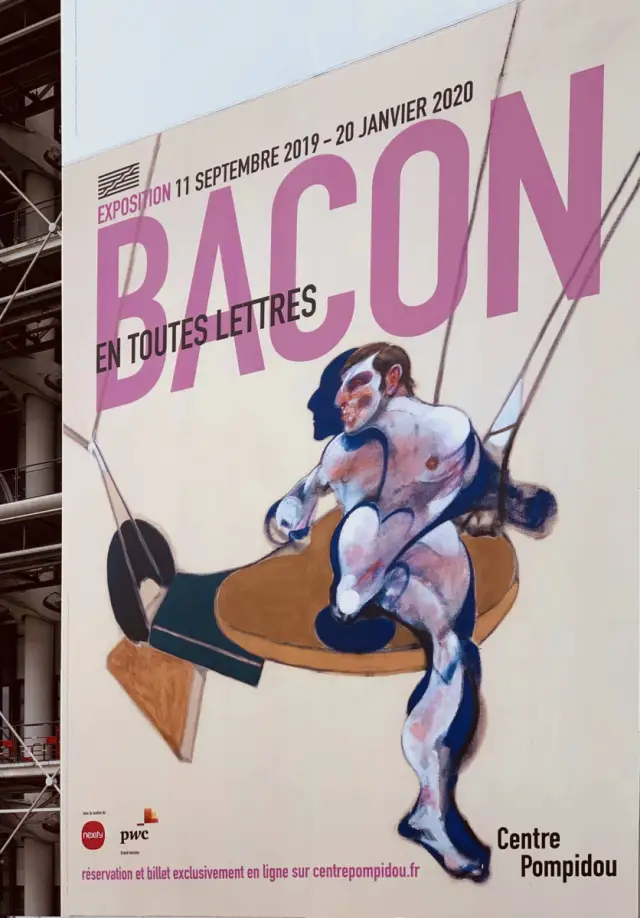 Francis Bacon — exhibition banner on Centre Pompidou exterior